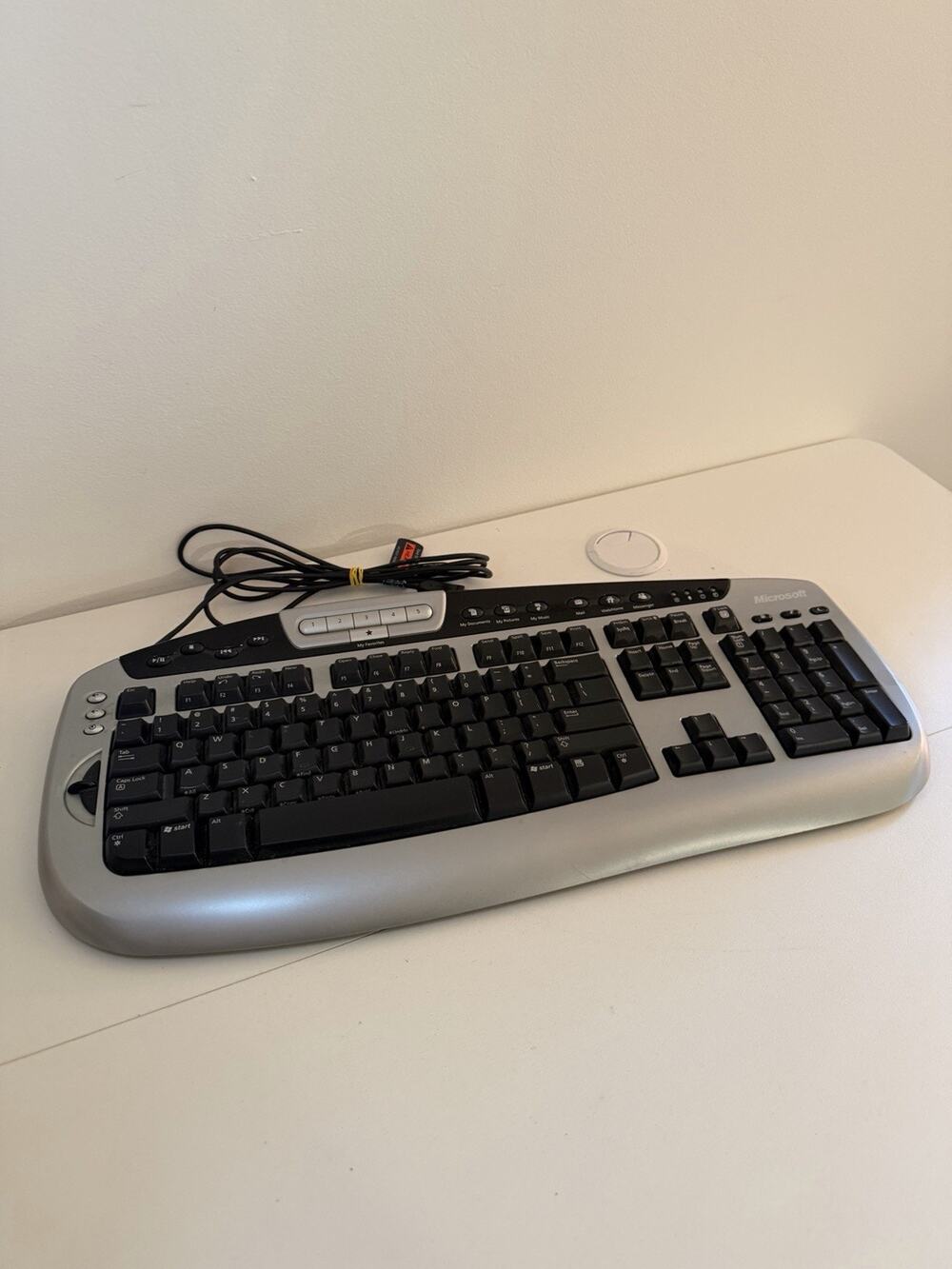 Microsoft Digital Multi Media Pro 0405 Wired USB Keyboard Silver Black Tested!